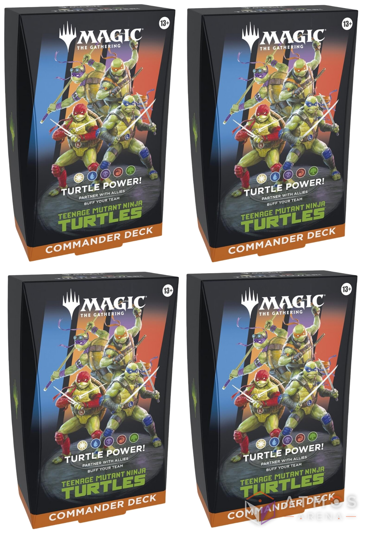 EN - TMNT Commander Deck (4 Decks) - Display - MTG