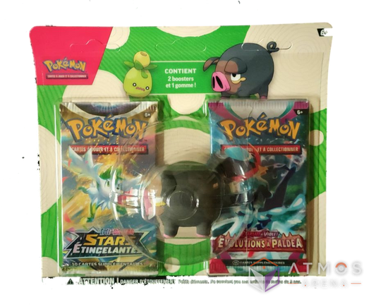 Pokémon : EV02 EB09 - Blister 2 Boosters + Gomme (Gourmelet / Olivini)