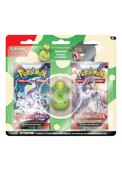 Blister 2 Boosters + Gomme (Gourmelet / Olivini) - EV02 EB09 - FR- Pokémon